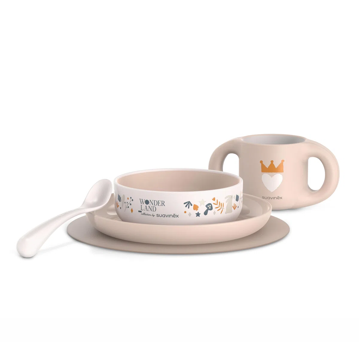 Suavinex Set Svezzamento Bambina, Training Esercitarsi A Mangiare Da Soli, Cinque Pezzi, Confezione Da Uno, Rosa, ‎8.3 x 41.4 x 31.4 cm, 500 grammi, Modelli assortiti