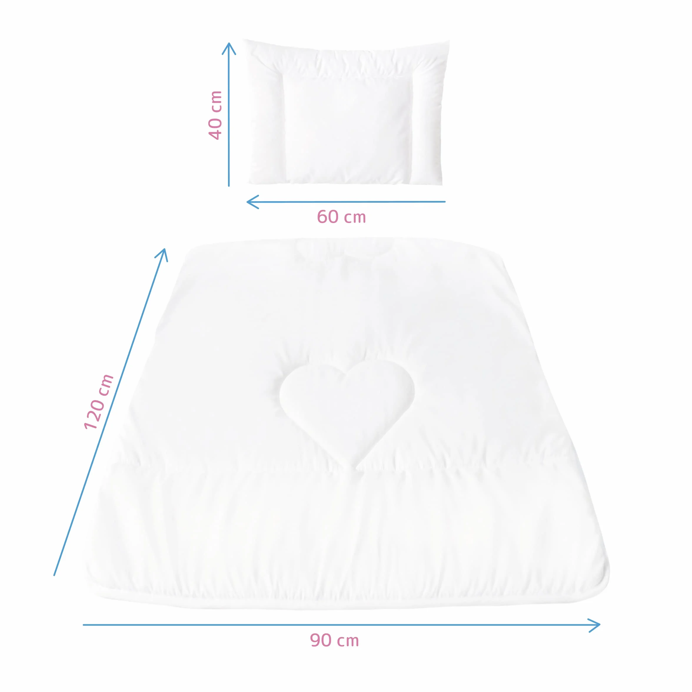 Baby Comfort Piumone e cuscino, 120 x 90 cm per bambini e neonati lettino (12 mesi+)