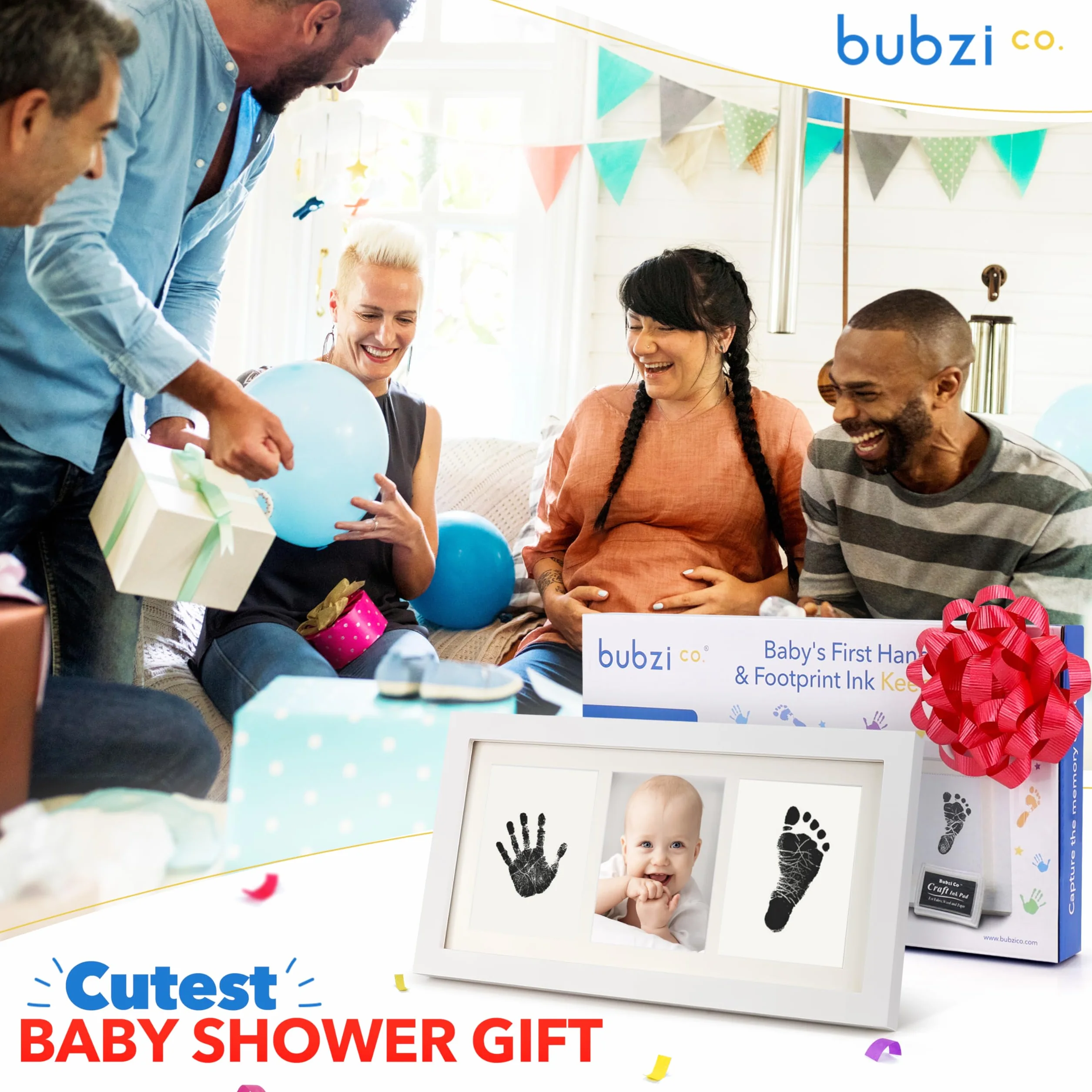 Bubzi Co Bellissimo kit per impronte di mani e cornici per foto per neonati e ragazzi (White)