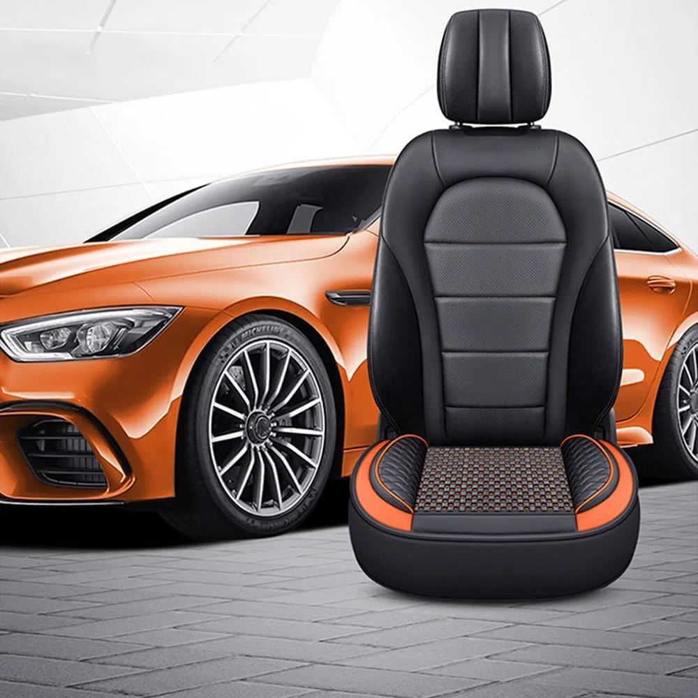 Cuscino Sedile Auto per Ford Puma/Puma St SUV 2019-2024, Cuscini Sedile Sedili Anteriori Universali Cuoio, Soft Confortevole Cuscino Sedile Auto Guidatore,Black Red