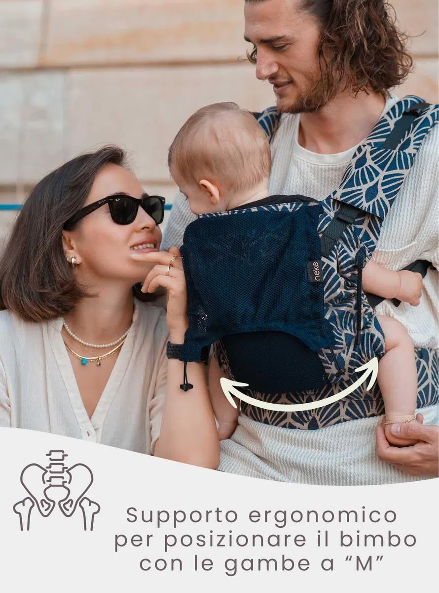 Neko Switch Air Baby, Marsupio Portabebè Ergonomico per neonati e bambini da 3.5 kg a 24 Mesi (Kidonya Elegance Air)