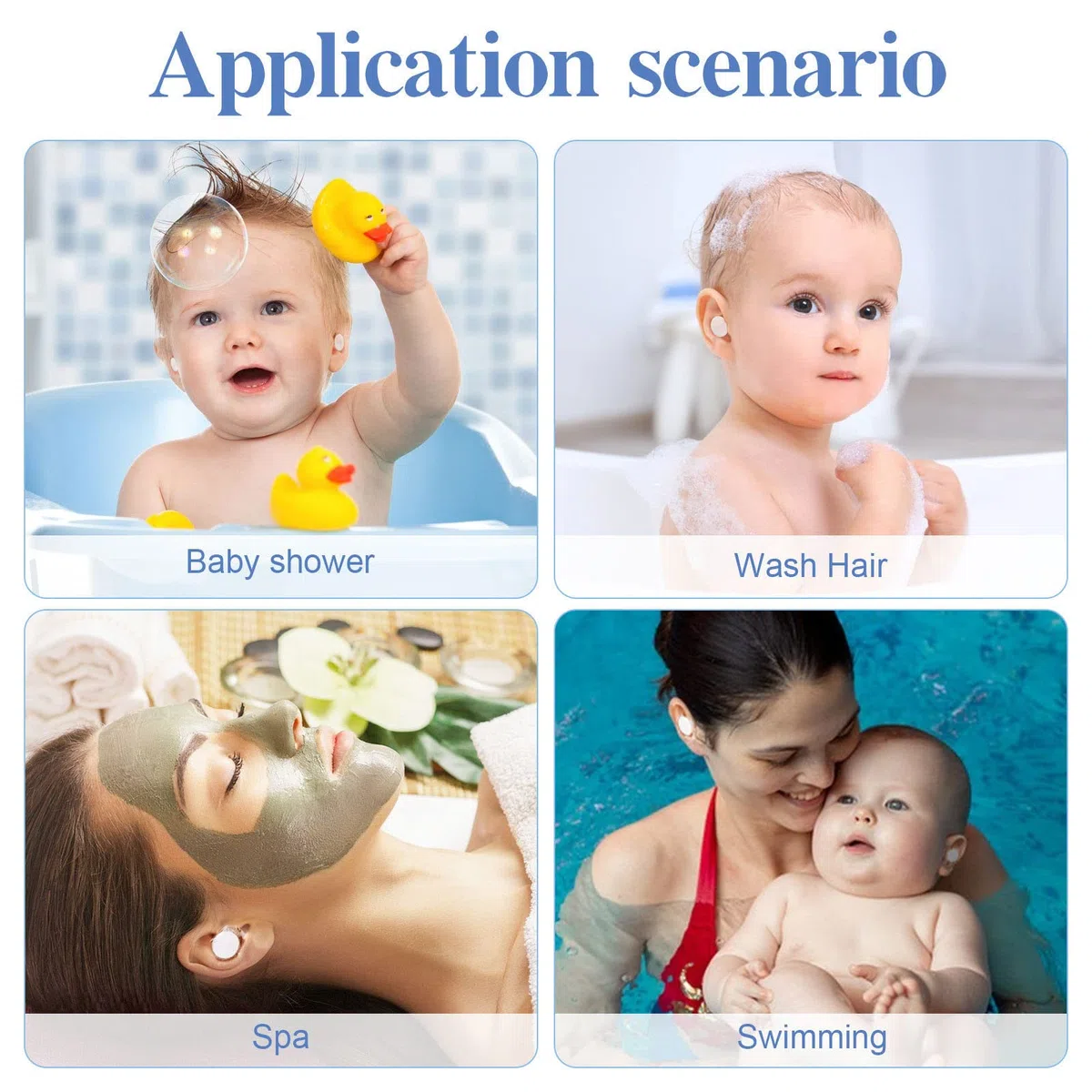 Protezione Orecchie Acqua Bambini, 60 pezzi Copri Orecchie Per Piscina Bambini Cerotti Orecchie ottimo adesivo per le orecchie dei bambini