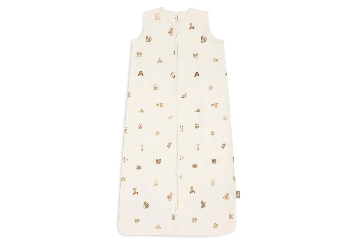 Jollein Sacco nanna per neonati in jersey – 110 cm – Amici degli animali – 100% cotone – 0,5 TOG – Sacco nanna estivo per neonati – Con cerniera – Certificato OEKO-TEX