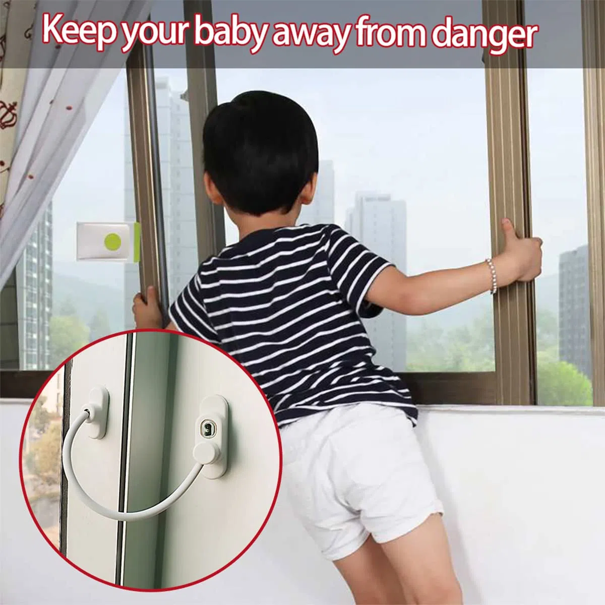 Confezione da 4 limitatori per finestre in UPVC, serrature di sicurezza professionali per bambini, con viti e chiavi, serrature durevoli per la sicurezza e la protezione dei bambini (4 pezzi)