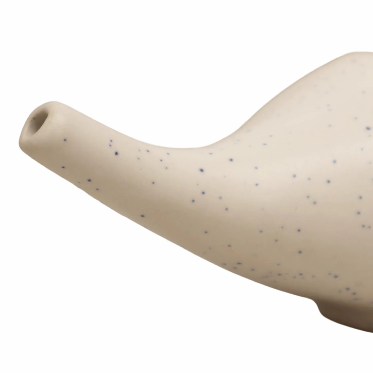 Neti Pot in ceramica per pulizia nasale Crackle Pattern Avorio | Vaso in ceramica Neti con 10 bustine di sale Neti + foglio illustrativo | Trattamento naturale per sinusale e congestione