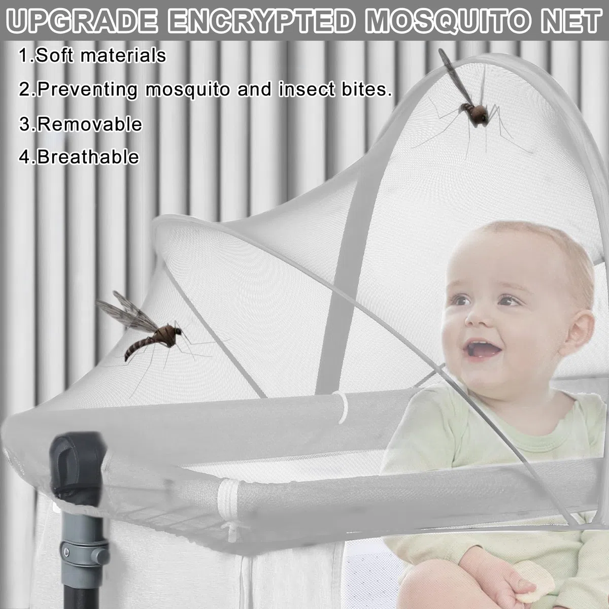 Zanzariera Passeggino Universale, Zanzariera Pieghevole per Bambini, Zanzariera per Culla, Zanzariere per Culla, Camera da Letto, Familiare, Viaggio All'aperto, 55cmx100cm