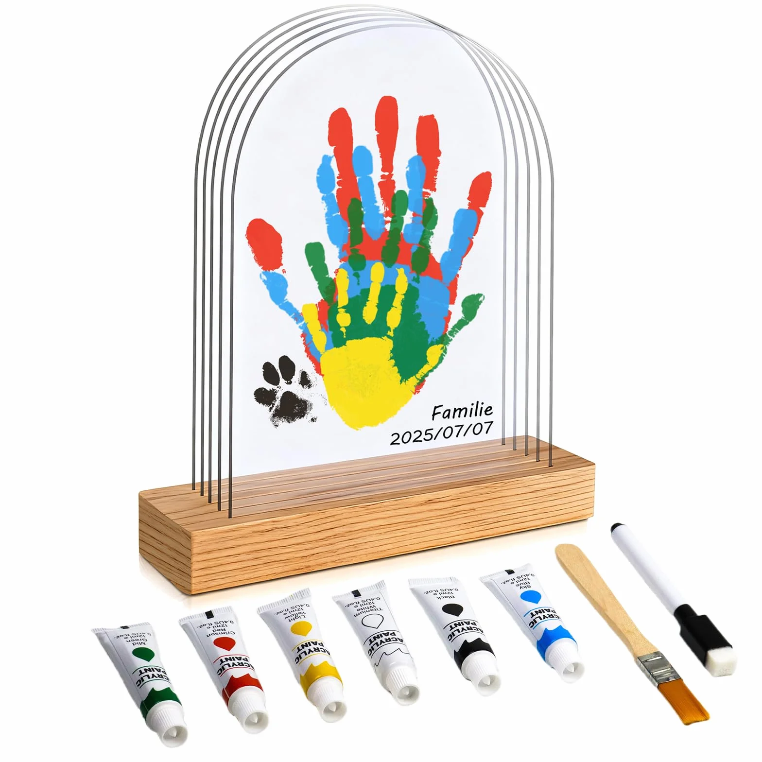 Kit Impronte Famiglia per 5 Persone, Set Impronte Mani e Piedi Bambino, Colori a Dita Non Tossici, Regalo Nascita Personalizzato per Neonati e Bambini, Idea Regalo di Natale