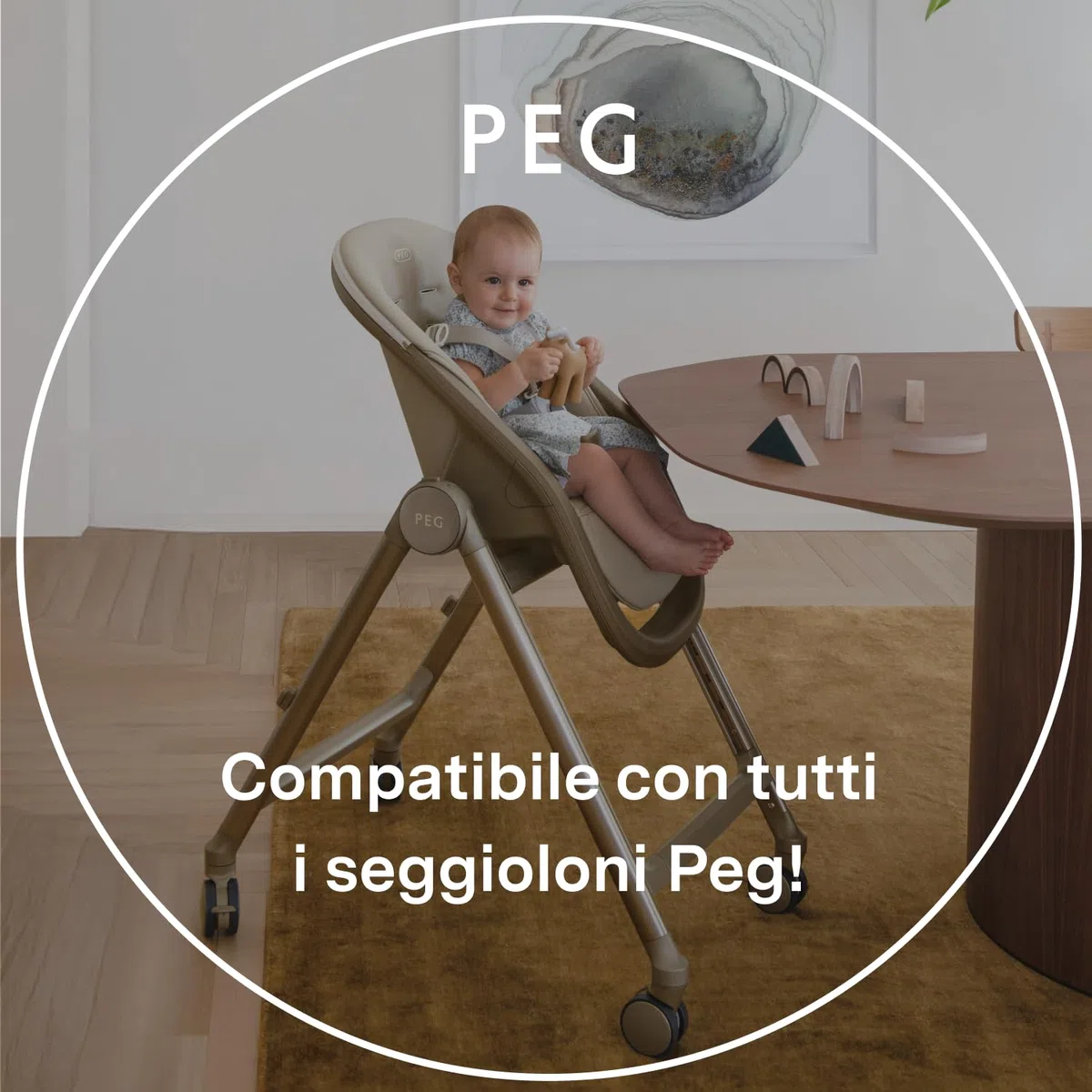 PEG Booster Cushion - Cuscino Imbottito Double Face - Compatibile con i Seggioloni e Passeggini di Peg