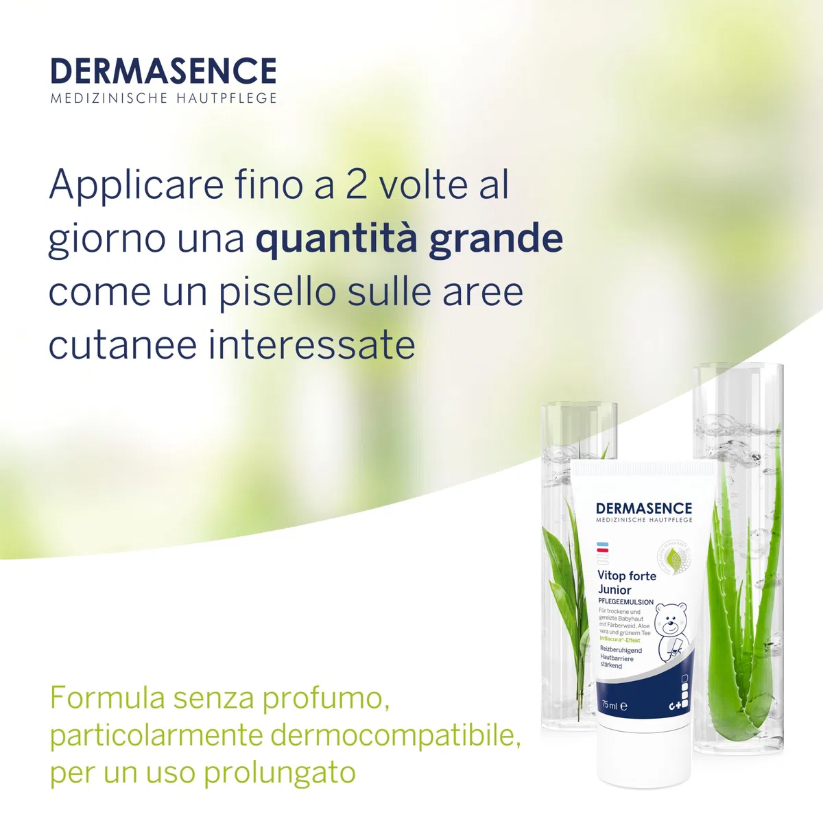 DERMASENCE Vitop forte Junior 75 ml, Crema per bambini e adulti per tutti i tipi di pelle, Crema lenitiva per pelli sensibili, Crema protettiva adatta alla dermatite atopica