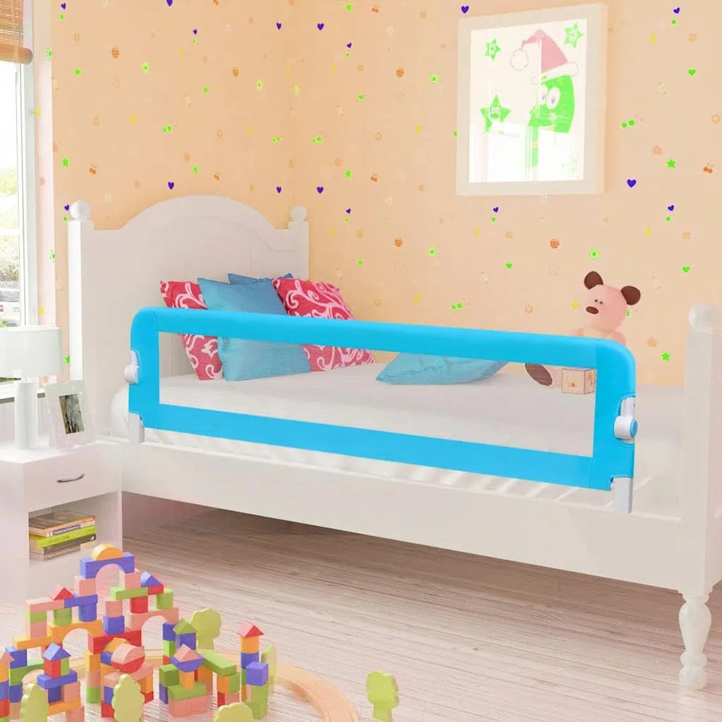 vidaXL 2 x Barriera per letto di sicurezza per bambini blu camera da letto