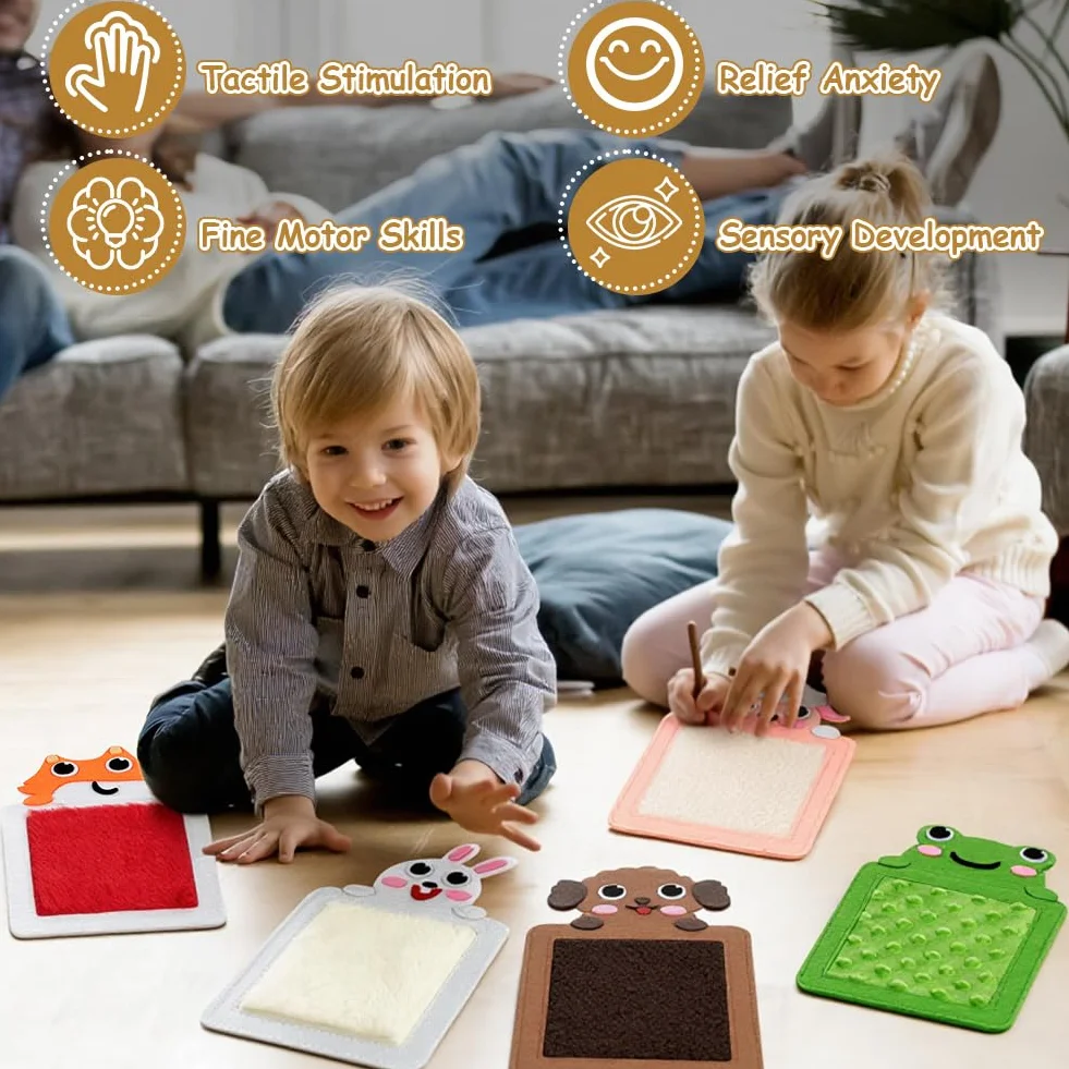 Vicloon 8 Tappetini Sensoriali per Bambini, Tappetino da Gioco con Piastrelle Testurizzate per Bambini Autistici, Giocattoli per Esigenze Speciali per Gioco Tattile/Sollievo Dall'ansia