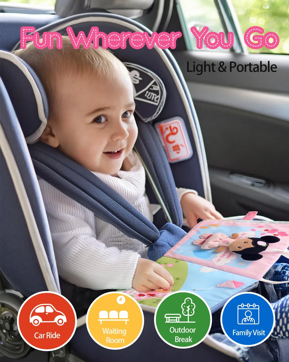 Livre en tissu sensoriel doux