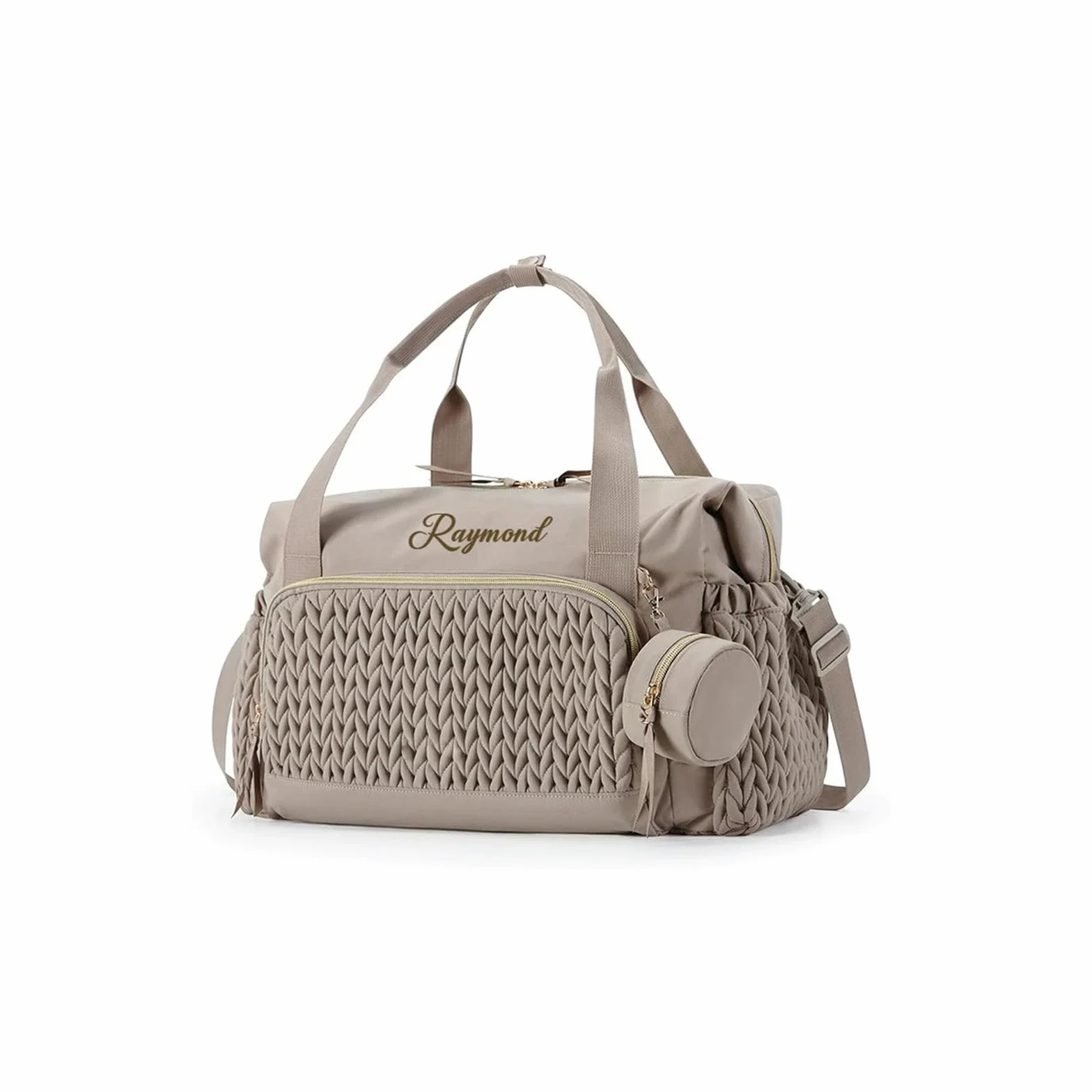 Ricamato Nome Mamma Pannolino Borsa Passeggino Organizzatore Zaino Grande Capacità Outdoor Maternità con Isolato