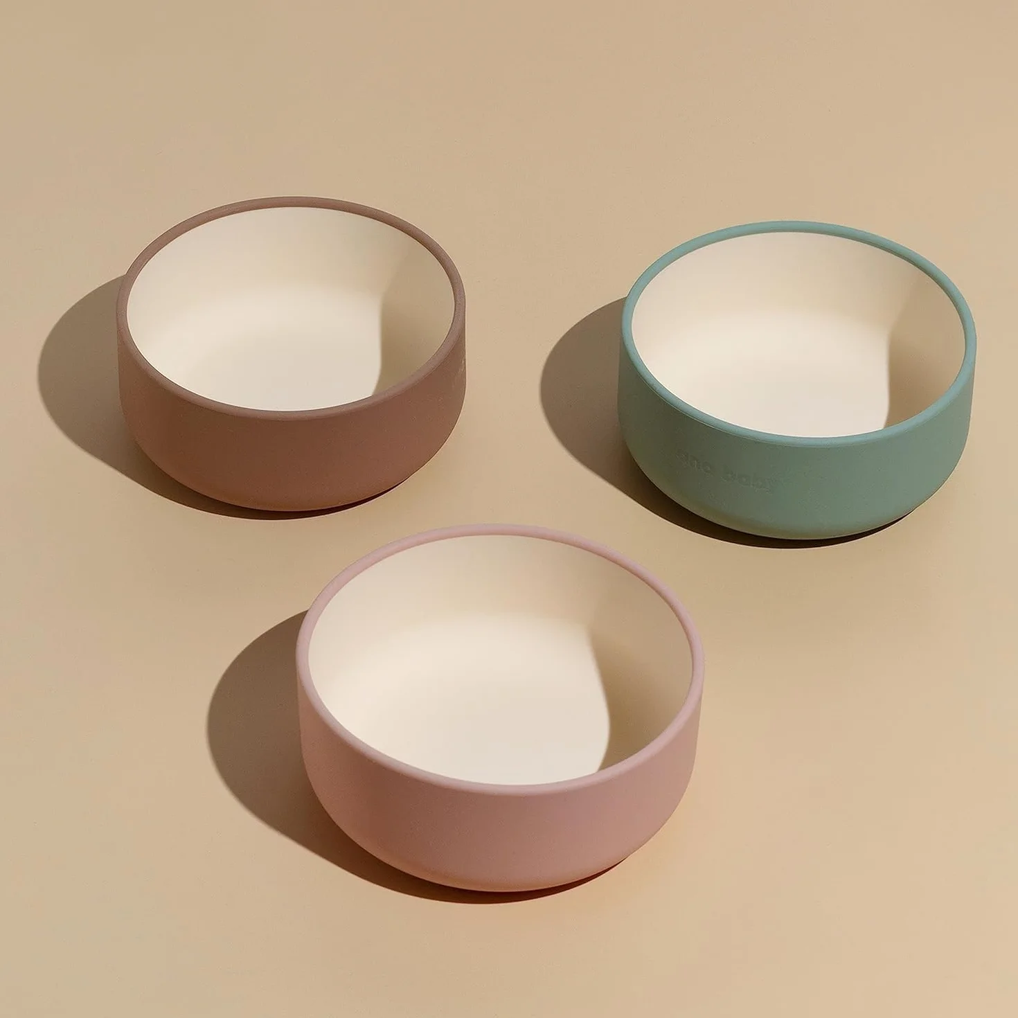 ana baby Confezione da 3 ciotole in silicone in colori pastello, in silicone alimentare e senza BPA, perfette per lo svezzamento, lavabili in lavastoviglie e adatte al microonde