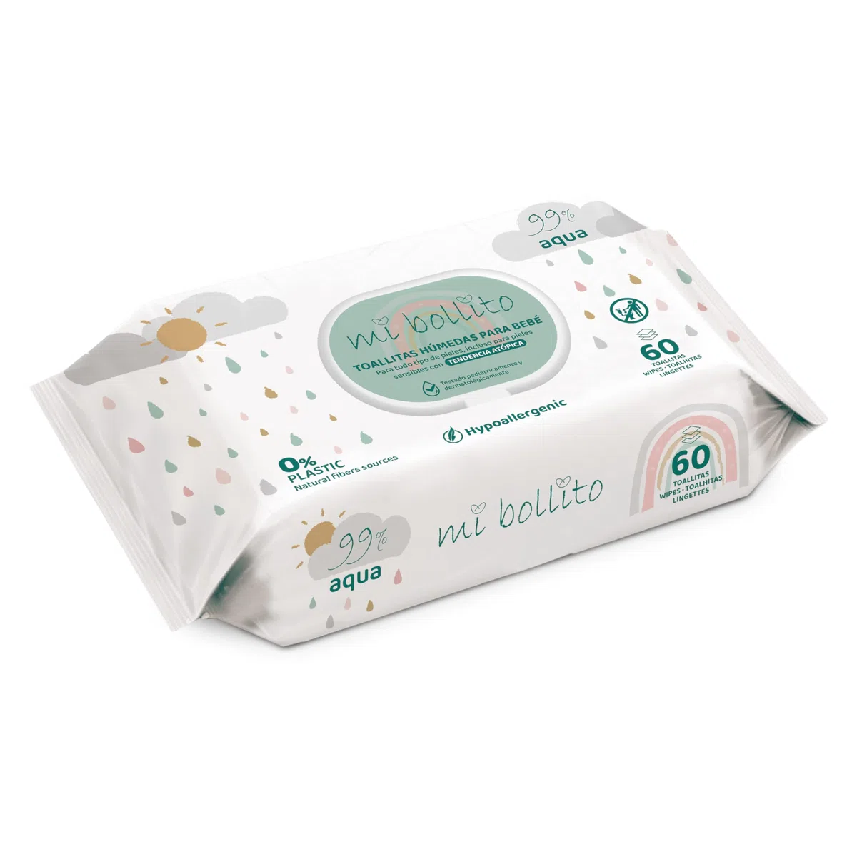 Salviette per bambini - 99% acqua pura - 100% fibre vegetali - 960 salviettine - 12 confezioni+4 gratis - aiutano a ripristinare il pH neutro della pelle del bambino - Ideale per pelli