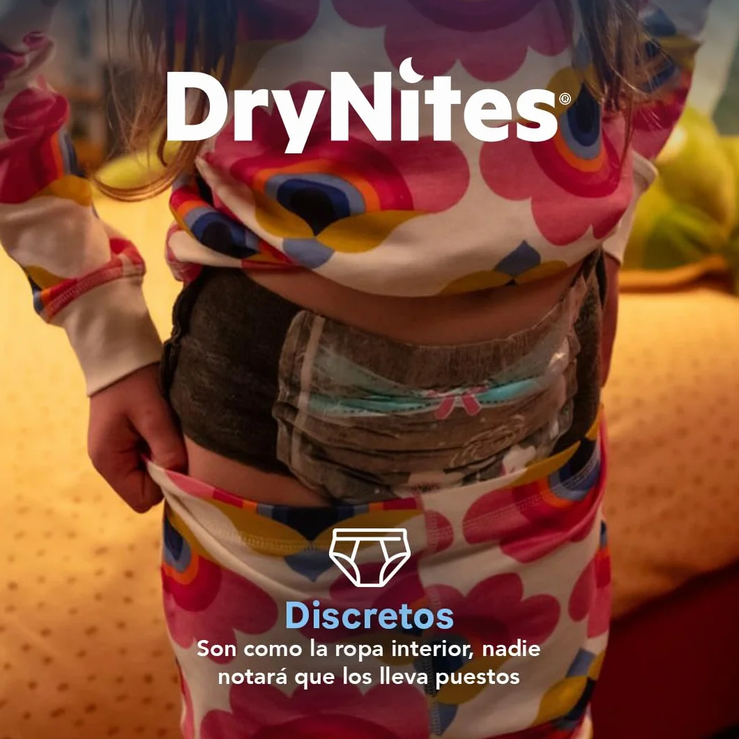 DryNites Huggies Mutandine Assorbenti per la Notte, 17-30 kg, 1 Pacco da 16 Pezzi