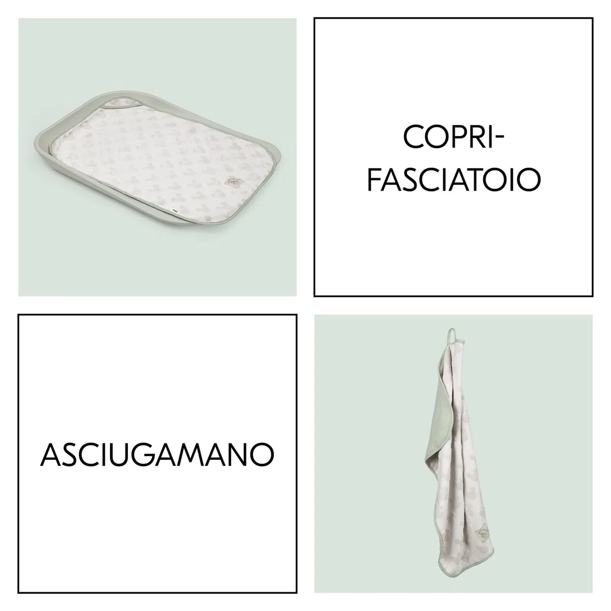 hauck Coprifasciatoio e Asciugamano 2 in 1 per Neonati, Disney Mickey Light Beige - 44 x 69 x 0,4 cm Compatibile con Fasciatoio Change N Clean - Mussola Cotone Traspirante e Spugna - con Asola