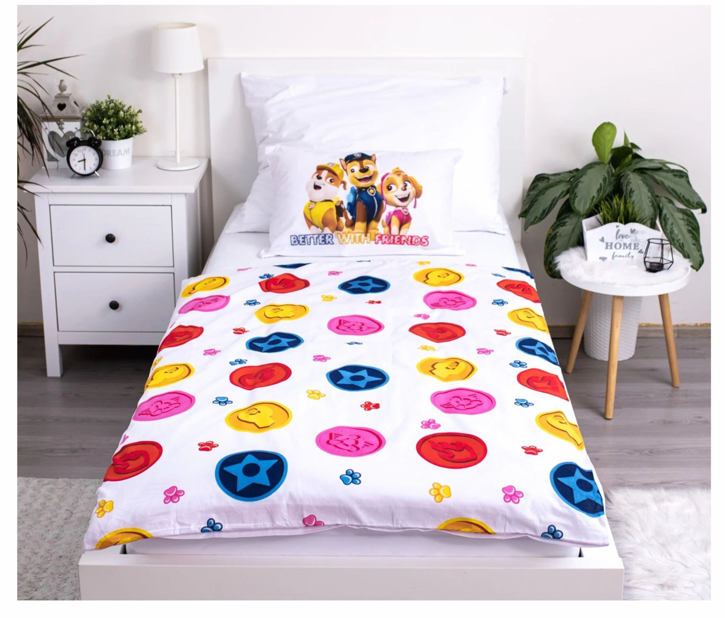 Set di biancheria da letto Paw Patrol per bambini, biancheria da letto per bambini, set per bambini piccoli, copripiumino 100 x 135 cm e federa 40 x 60 cm, in cotone, per ragazze e ragazzi