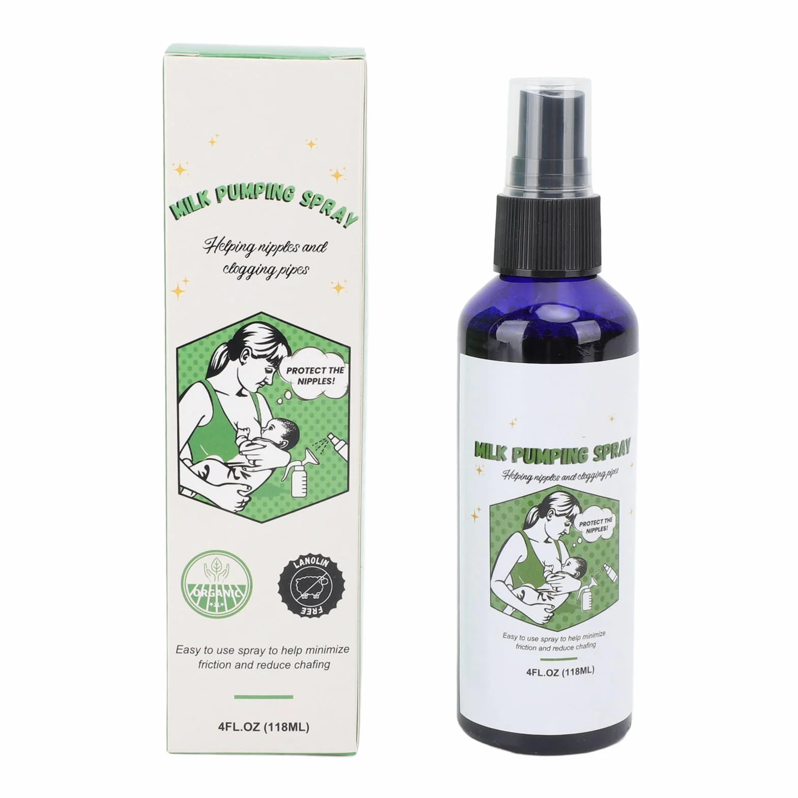 Spray per Estrazione del Seno, 2 Pezzi 118 Ml Spray per Estrazione del Latte Idratante Che Sblocca i Capezzoli Spray Lubrificante per Pompa per L'allattamento Al Seno