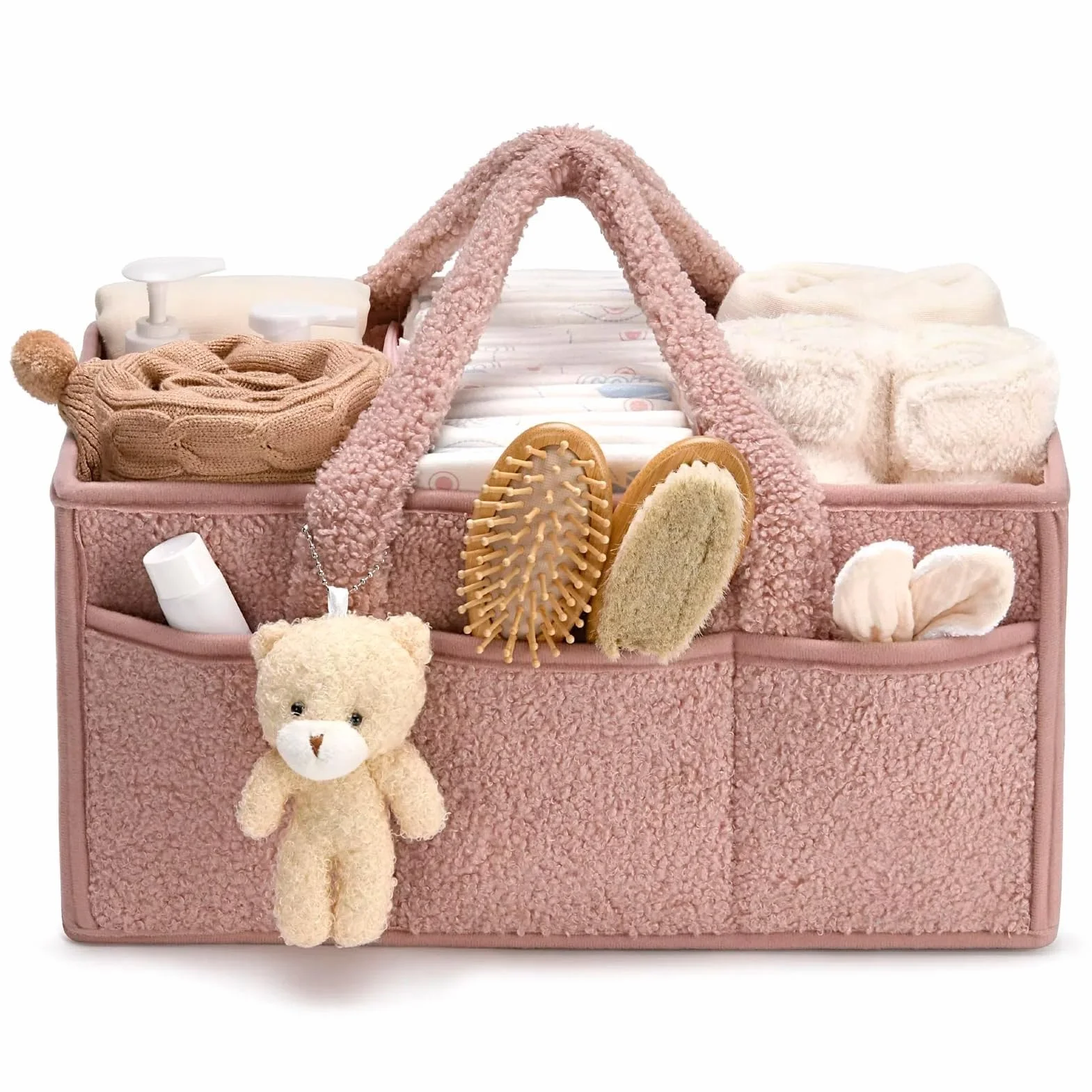 Generico Cestino Portaoggetti per Bambini, Organizzatore per Pannolini per Bambini, Cestino Organizzatore per Neonati, Cestino Portaoggetti Portatile per Bambini, Cestino Portaoggetti in Feltro per