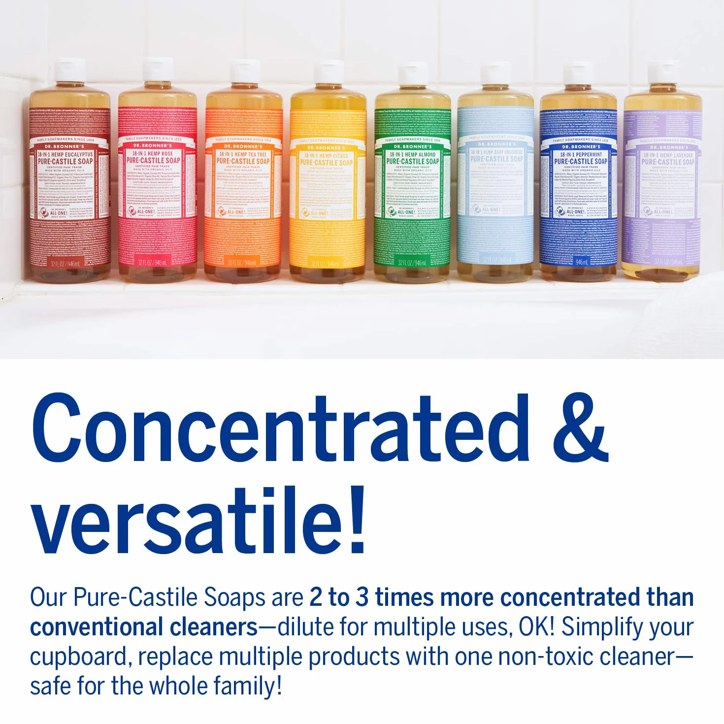 Dr. Bronner's Sapone Liquido Bio senza profumo 945 ml