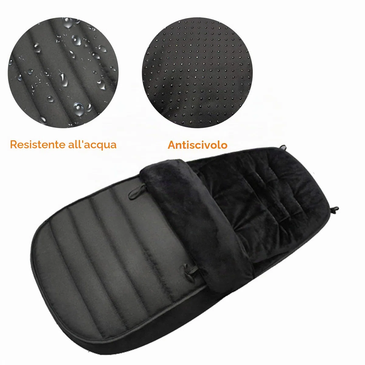 WD&CD Passeggino Coprigambe, Coprigambe Termico Universale per Passeggino, Impermeabile e Antivento, 2 in 1 Coprigambe Foderato in Vello di Corallo - Nero