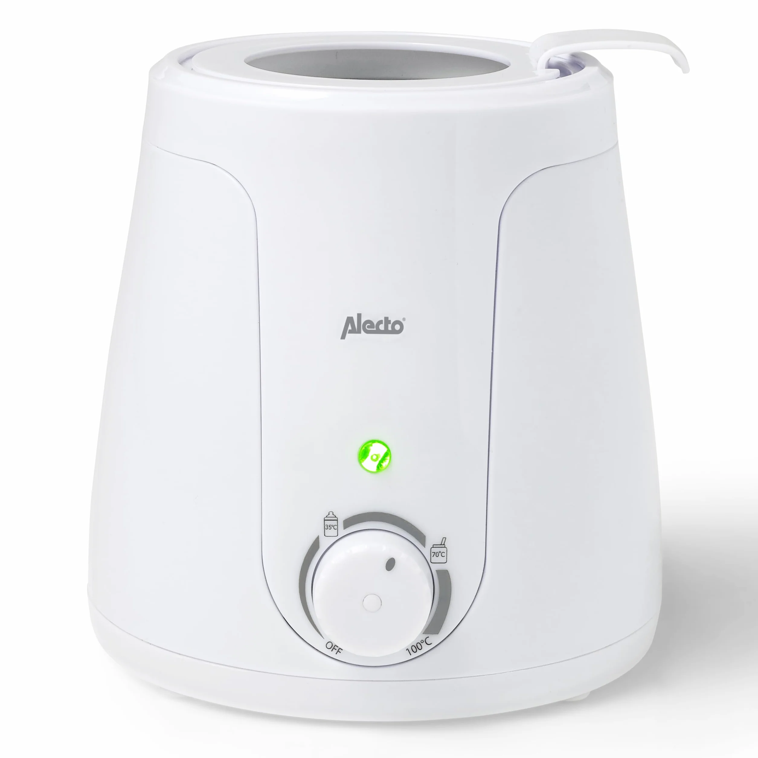 Alecto bambino BW70 Scaldabiberon - Grande serbatoio - Temperatura facilmente controllabile - Conserva vitamine e nutrienti - Portabiberon - Bianco