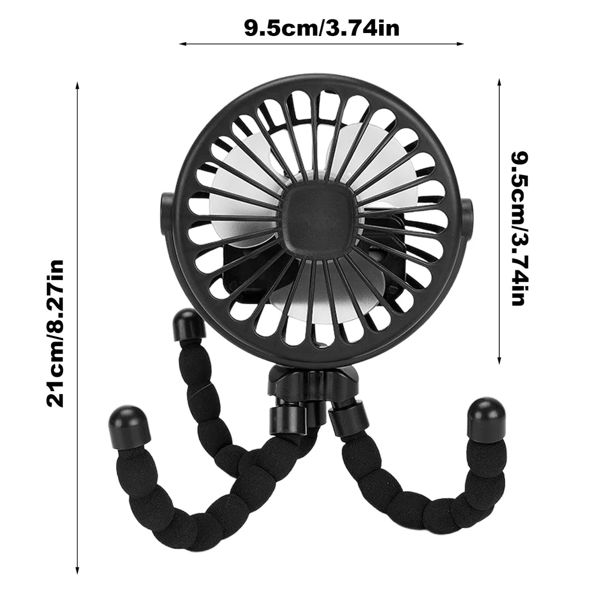 Generico Ventilatore portatile per passeggino da viaggio, ventilatore clip,Ventilatore da passeggino girevole da viaggio per bambini - ventola di raffreddamento portatile girevole