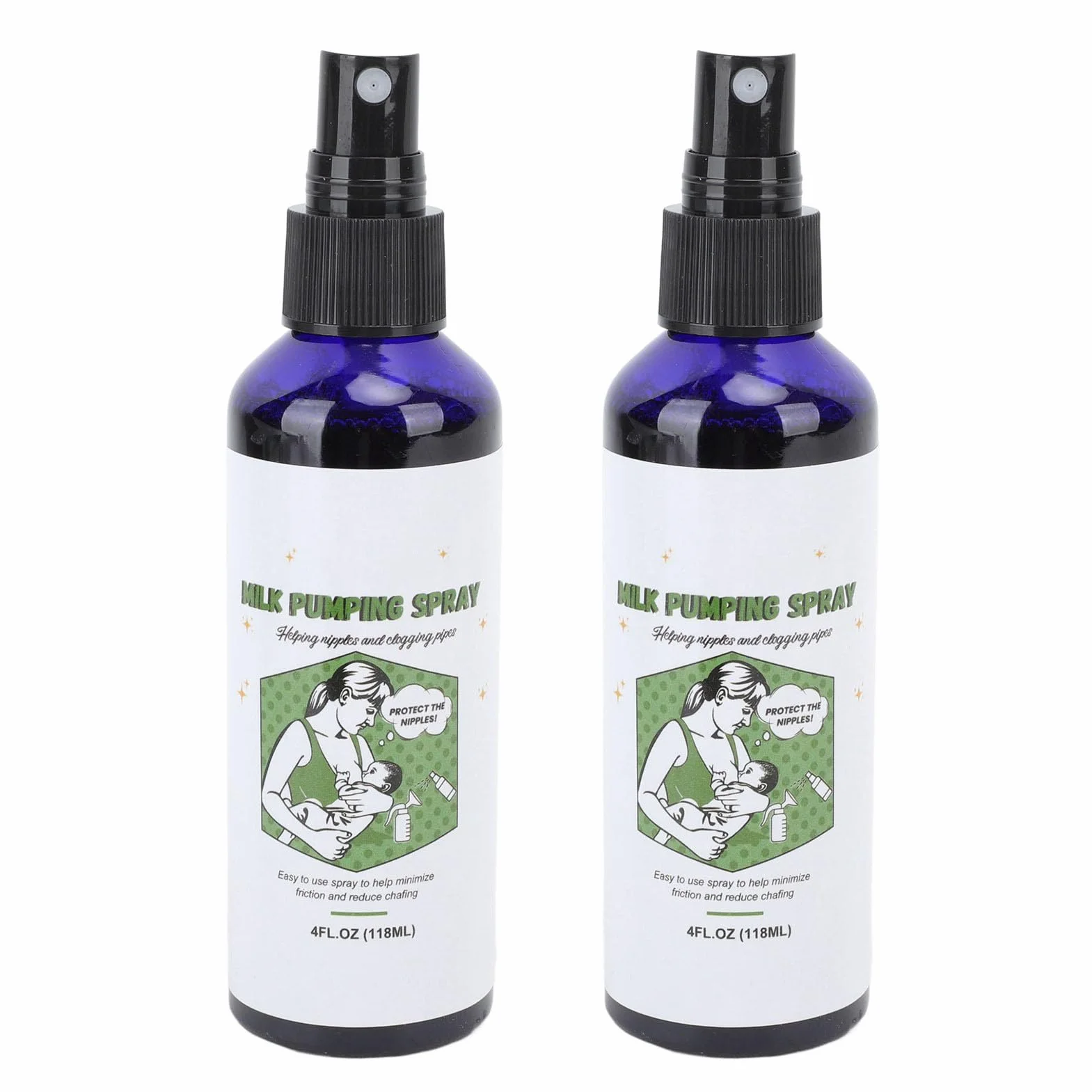 Spray per Estrazione del Seno, 2 Pezzi 118 Ml Spray per Estrazione del Latte Idratante Che Sblocca i Capezzoli Spray Lubrificante per Pompa per L'allattamento Al Seno
