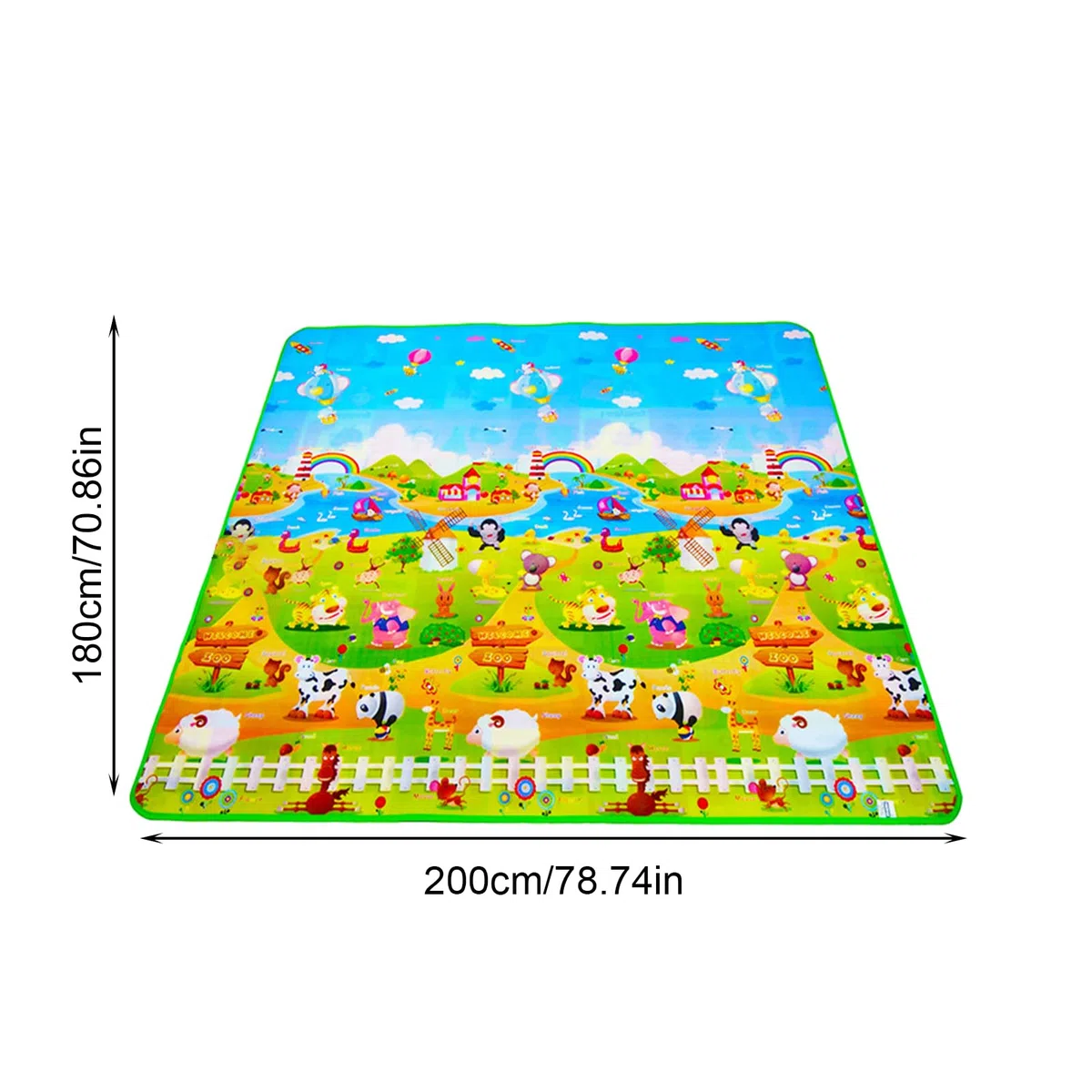 Tappeto Gioco Bambini, 200x180 cm Tappetino da gioco in schiuma, tappeto da gioco morbido per bambini piccoli, grande tappeto imbottito