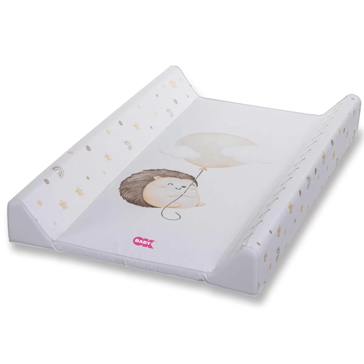 OKBABY Fluffy - Materassino Fasciatoio Soffice e Sicuro con Sponde Laterali, Facile da Pulire, Compatibile con Fasciatoio Woody - 80x50 cm - Bianco