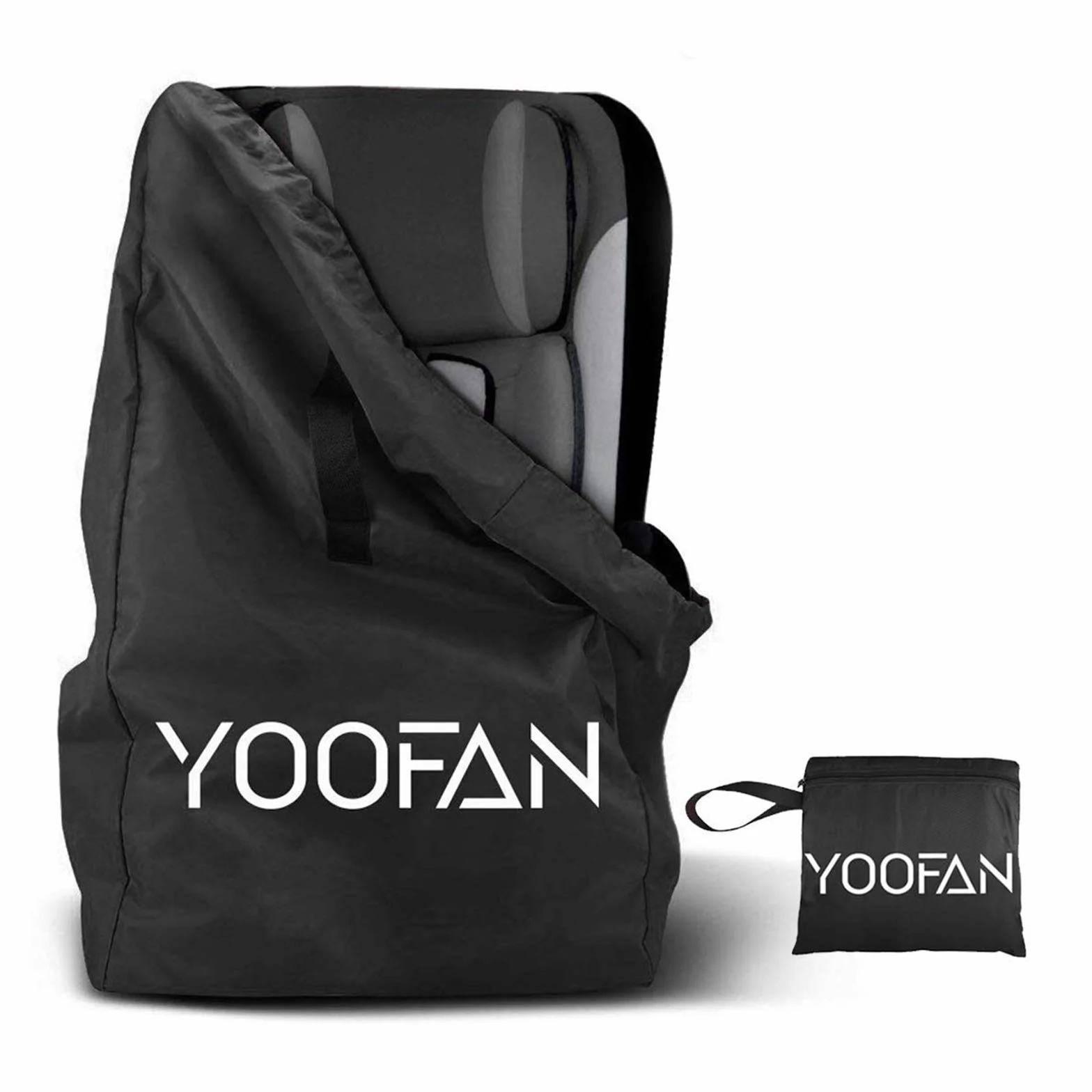 YOOFAN Controllo Gate Borsa da Viaggio con Zaino a Tracolla per Passeggini, Seggiolini Auto, Carrozzine, Booster, Sedie a Rotelle, Resistente all'acqua - Ottimo per Aereo e Bagagli (Nero)