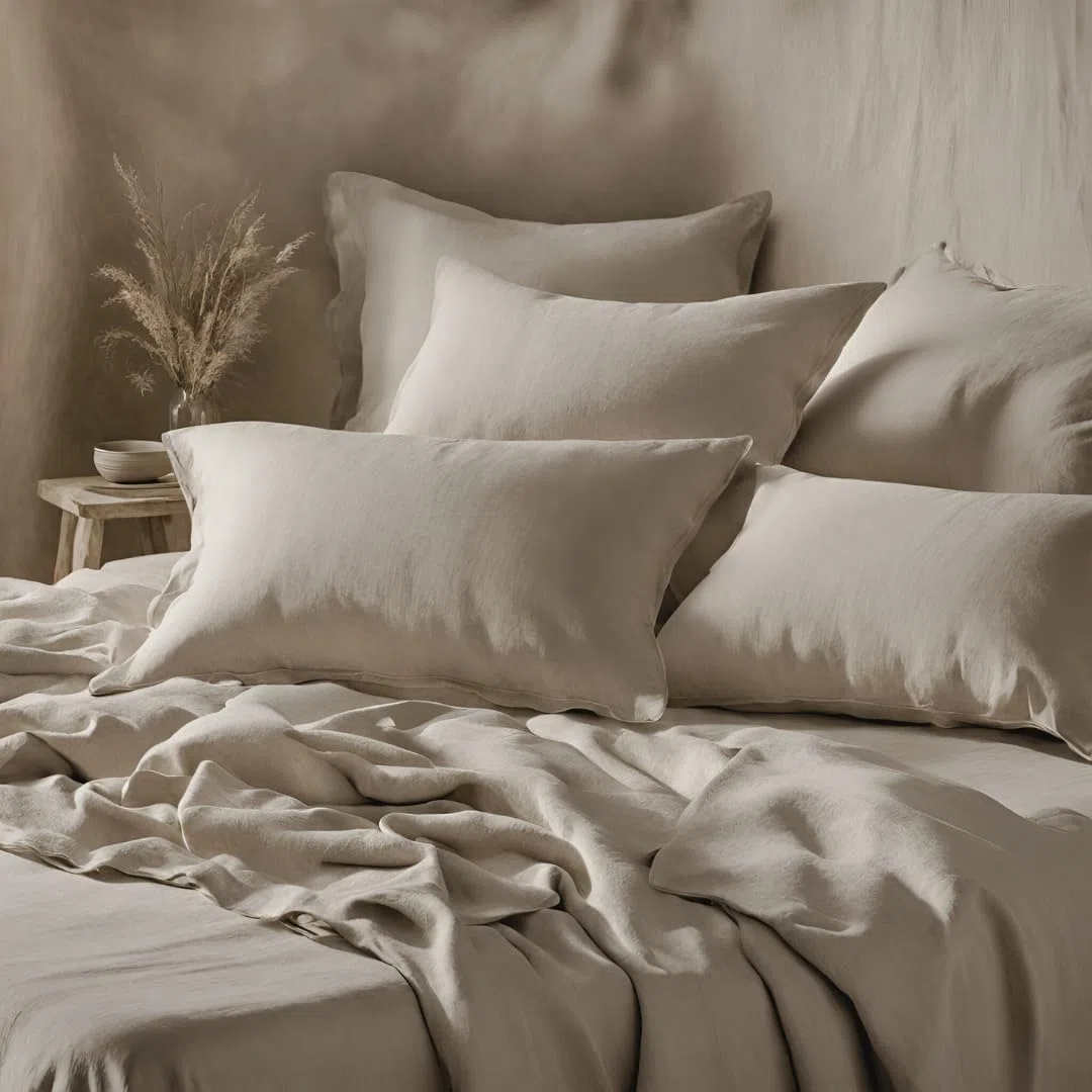 Cuore di lino - Federa letto in puro lino 100% Made in Italy Ajour naturale 50x80cm