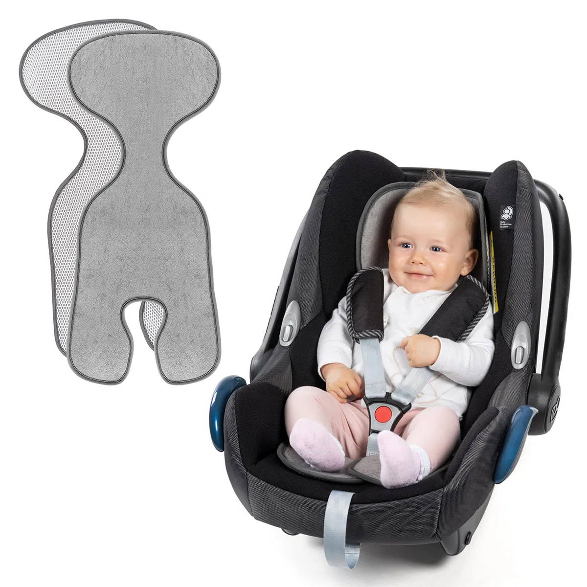 Zamboo Copriseggiolino Auto Bambini Universale per Ovetto Auto Gruppo 0+ - Protezione Seggiolino Auto Bambini Traspirante e Antisudore - Grigio
