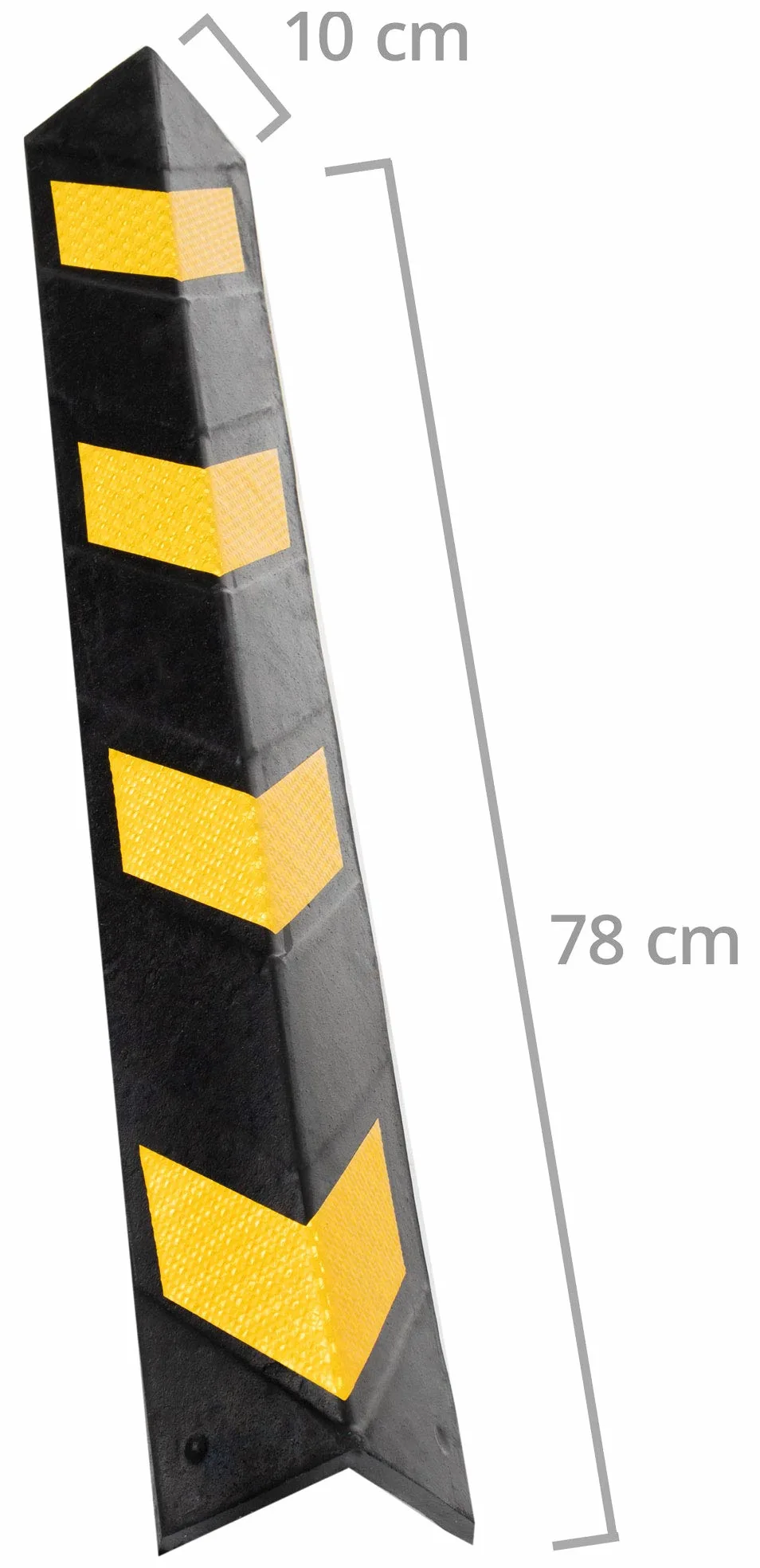 Set da 2 Stagecaptain KS-8010 Protezione Angoli - Protezione angoli in gomma flessibile - Lunghezza: 78 cm - Con riflettori - Nero/giallo