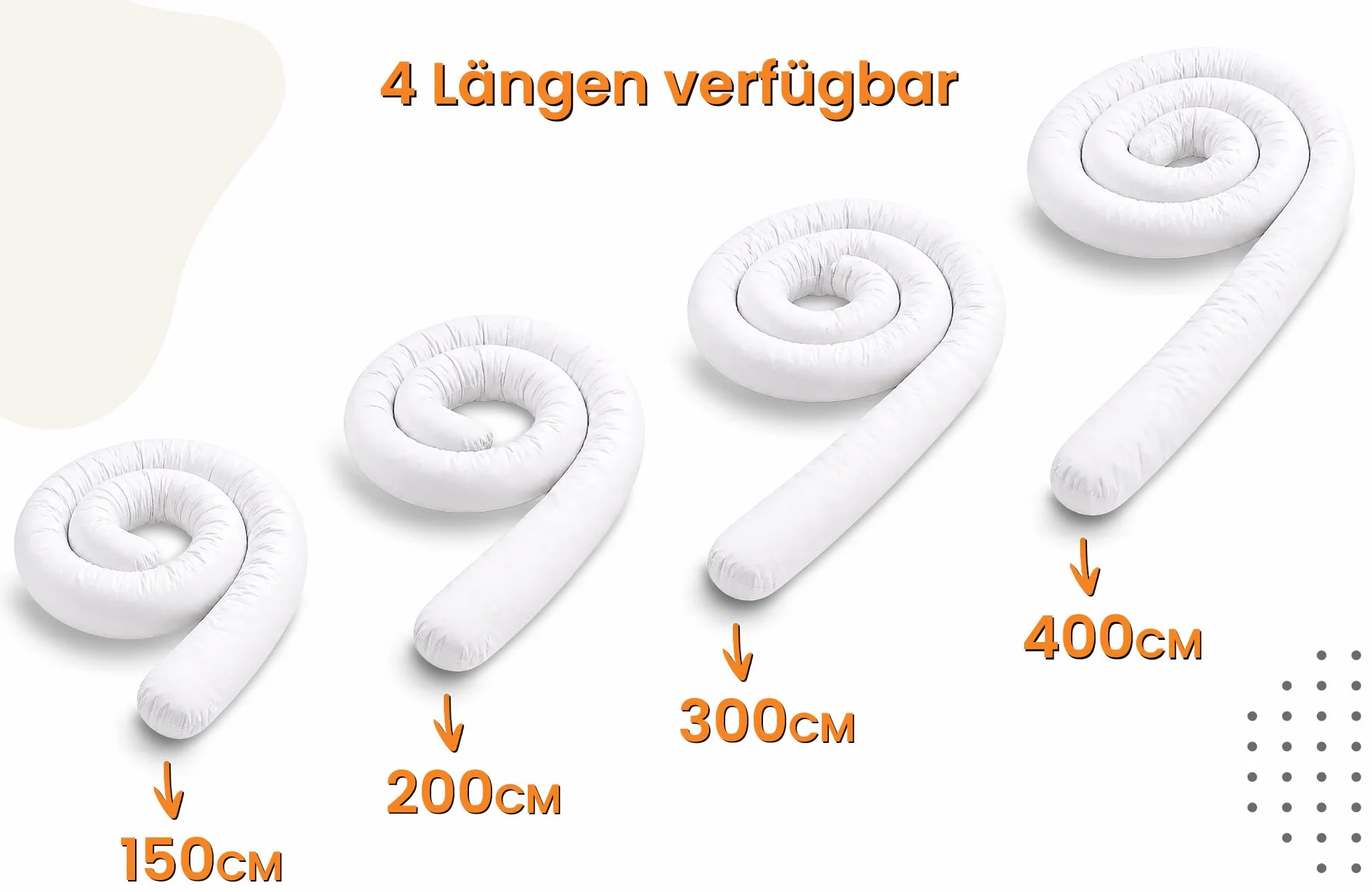 Totsy Baby Cuscino XXL a forma di serpente per letto, cuscino da allattamento, cuscino decorativo, protezione per il bordo del letto, paracolpi XL Grigio 150 cm Certificato Oeko-Tex