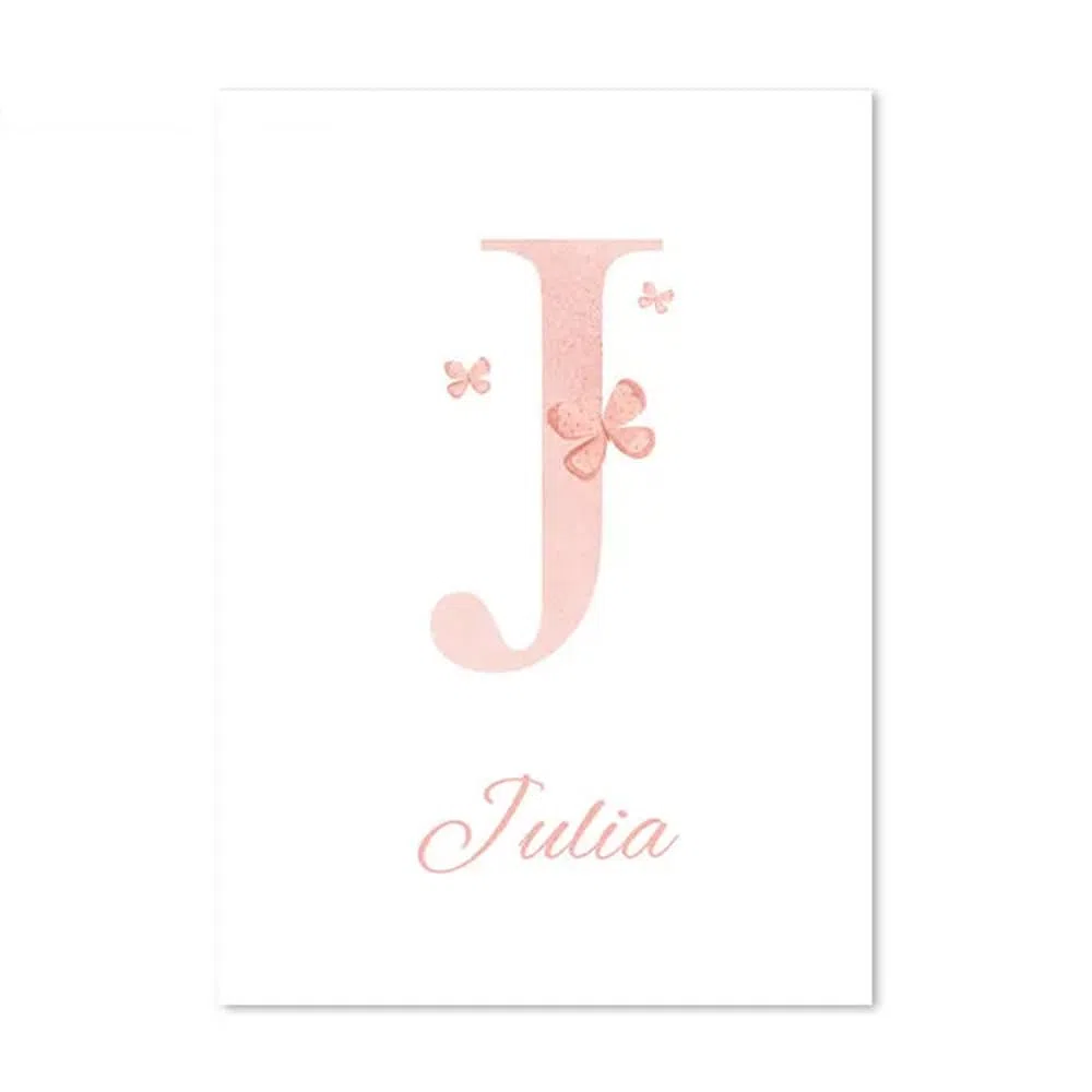 Youihom 3 Quadretti Personalizzati Bimba Quadro Camera Bimba Nome Rose 30x40 Stampe per Cameretta Neonato Ballerine Poster da Parete per Bambini Quadri Tela senza Cornice