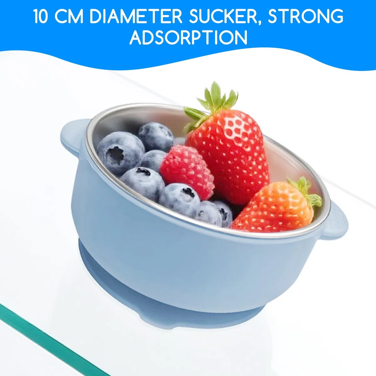 Set di 4 ciotole per bambini in acciaio inox con ventosa, protezione dalle scottature, ciotola in silicone rimovibile, ciotola per porridge e porridge, senza BPA, a prova di perdite per bambini