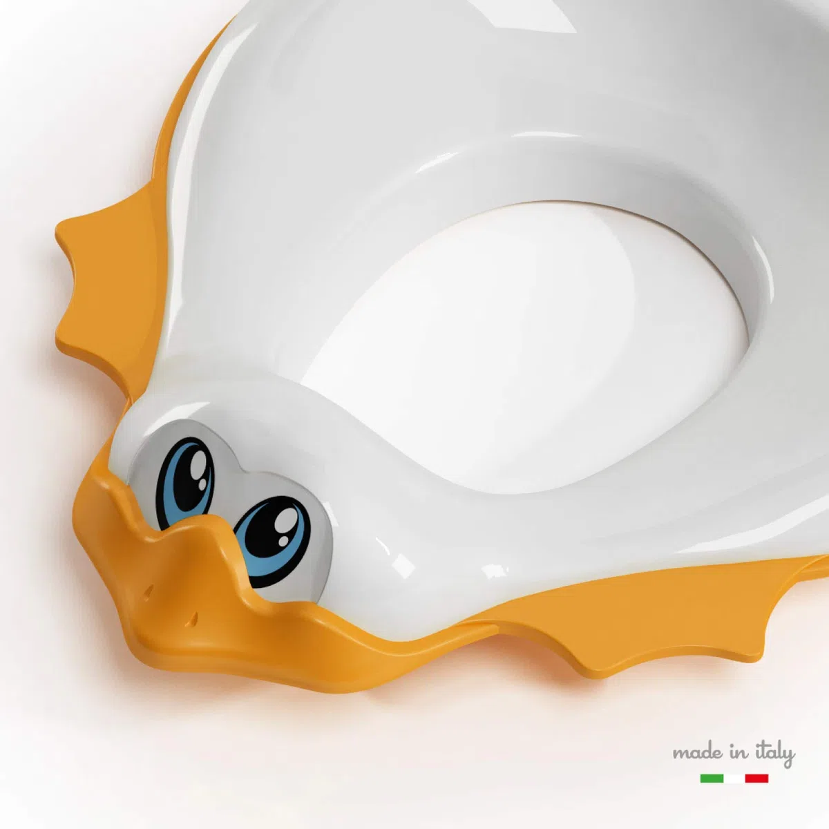 OKBABY Ducka - Riduttore per WC con Bordo Antiscivolo - Bianco, 0.36 kilograms, 1 unità, 1