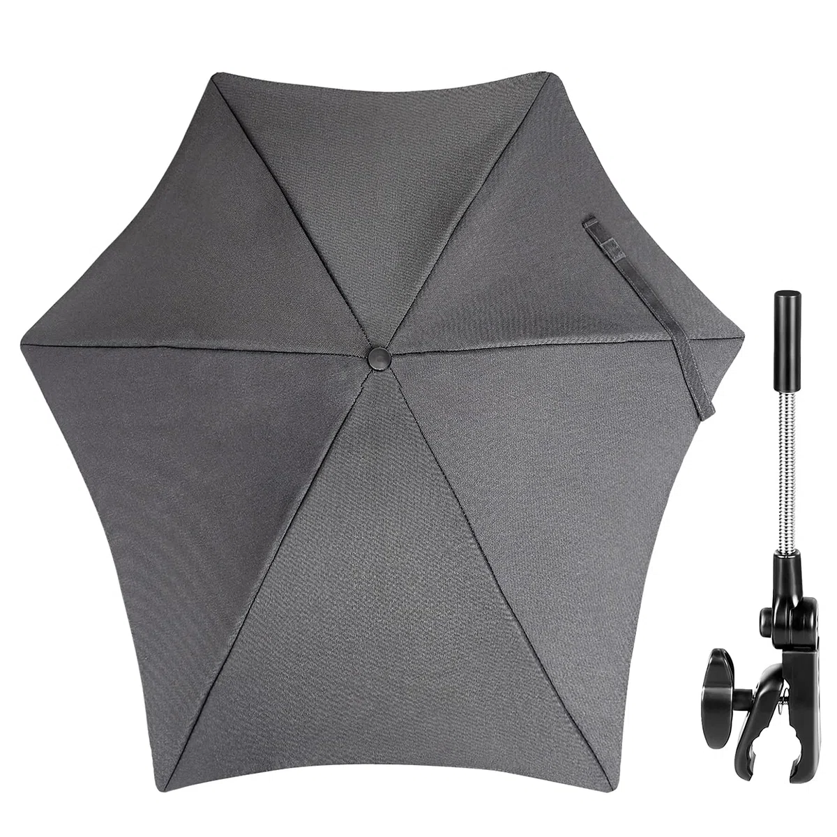ZjRight Ombrellone per Passeggino, 70cm 50+ UV Ombrello Universale per Bambini e Neonati Protezione Solare per Carrozzina & Passeggino - Grigio Scuro