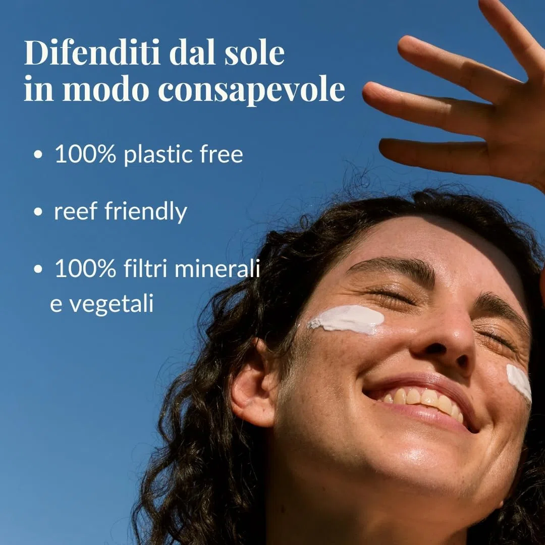 OFFICINA NATURAE - Crema Solare Corpo SPF 50 con Filtri Minerali e Vegetali, Protezione Alta UVA UVB, Estratto di Cassia Alata, Linfa di Vite e Carota Biologica 75ml