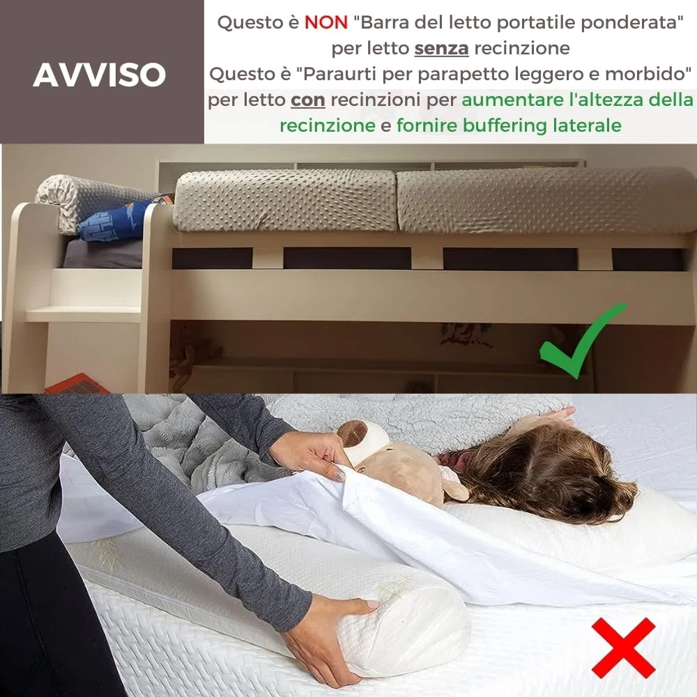Wonder Space Paracolpi per sponde letto per bambini - Imbottitura paracolpi per sponda di protezione - Anticollisione | Altezza aumentata | Prevenzione cadute | Sicurezza migliorata (90cm, Grigio)