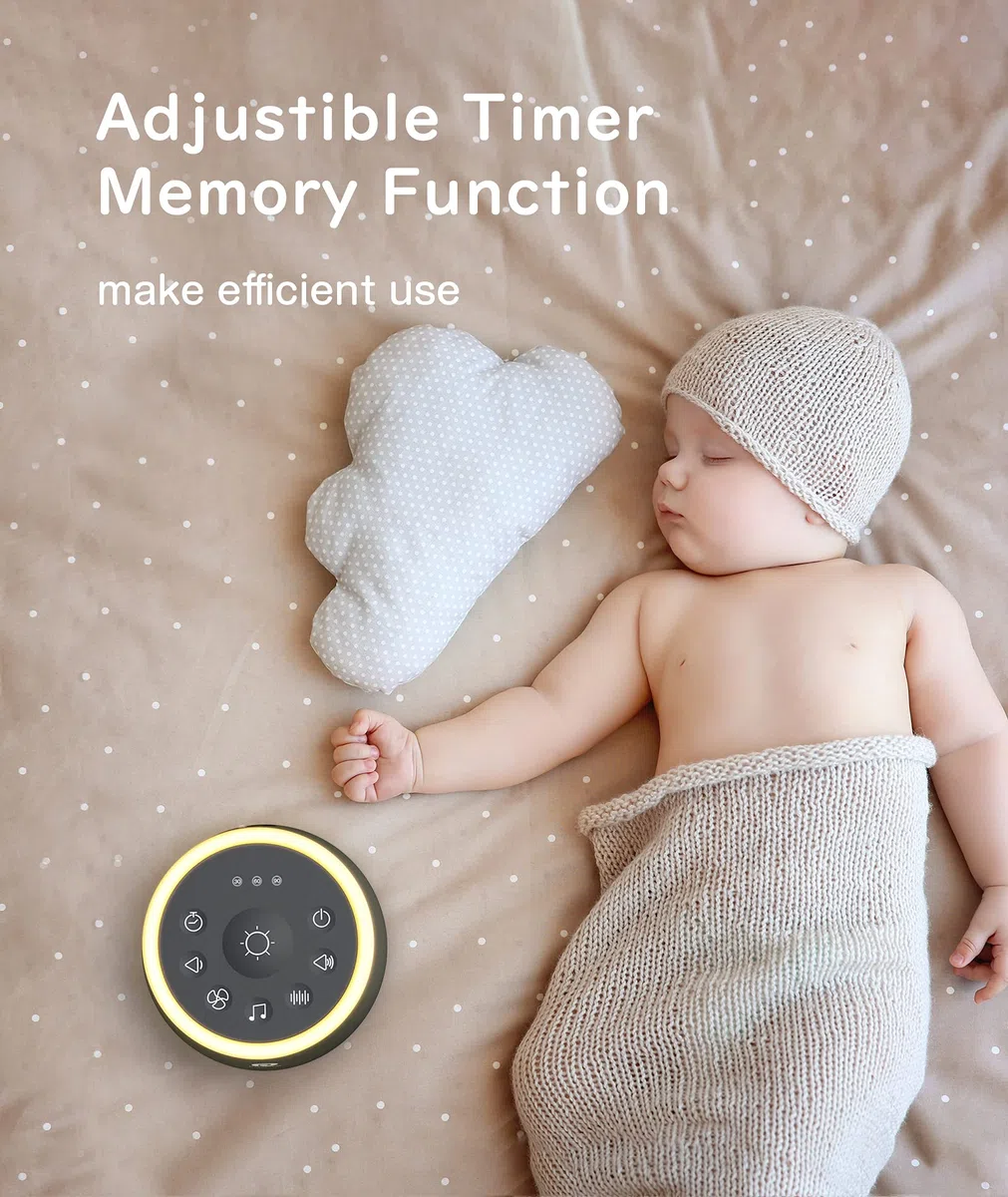 Dreamegg - Macchina per il rumore bianco, per bambini e adulti, 24 suoni naturali HiFi, terapia con luce notturna, continua o timer, funzione di memoria, macchina per il rumore per dormire a casa e
