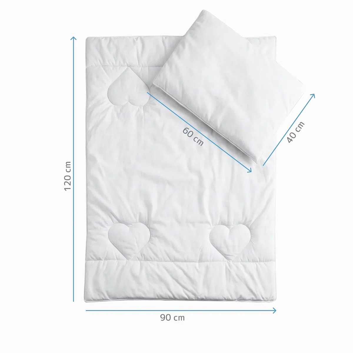 Baby Comfort Anti Allergia Bambino Piumino e Cuscino Set 120x90 per Culla (12 mesi+)