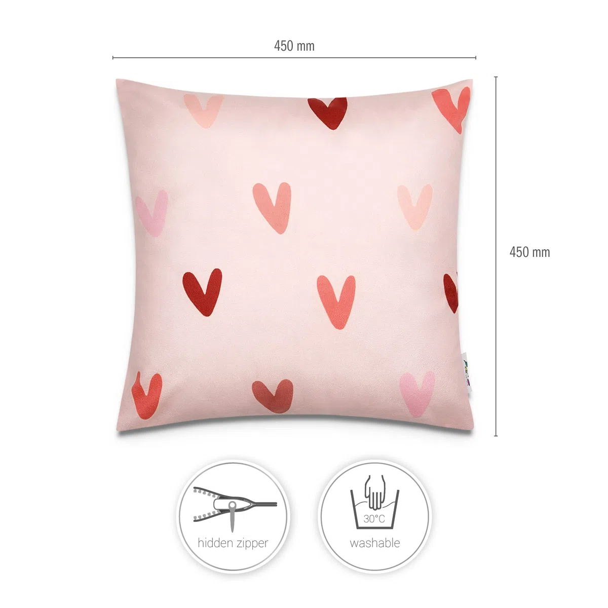 Paco Home Set di 2 federe 45x45 Cuscino Cuscino Fodera Asilo Nido Ragazze Ragazzi Bambini Deco Sole Cuore Camera Bambino