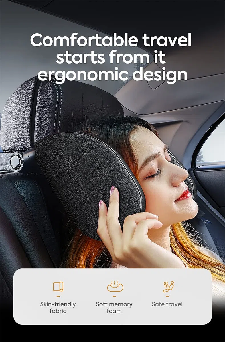Poggiatesta per auto per bambini Installazione e rimozione rapida in 1 minuto Supporto per la testa morbido e traspirante Comfort di viaggio Comfort di sonno Cuscino laterale per adulti (nero)