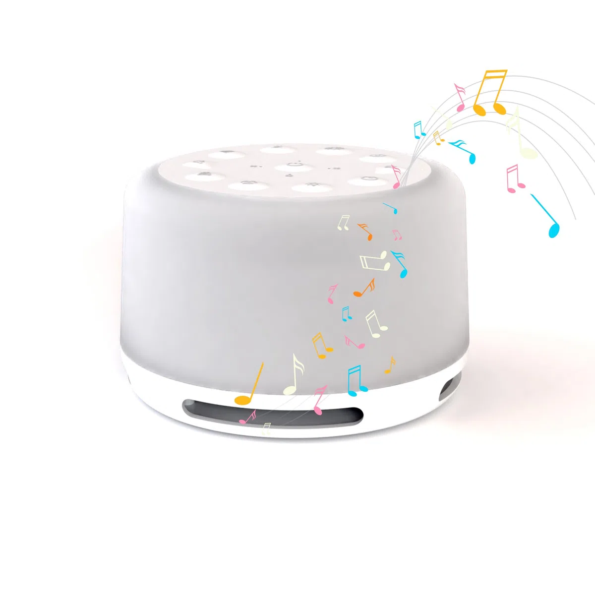 MyBaby Soundsleep Aura - Macchina del Rumore Bianco, Aiuto per il Sonno di Neonati e Bambini, 14 Suoni Naturali e 7 Suoni di Meditazione Rilassanti - Luce Notturna Bianca con 7 Colore, Ricaricabile