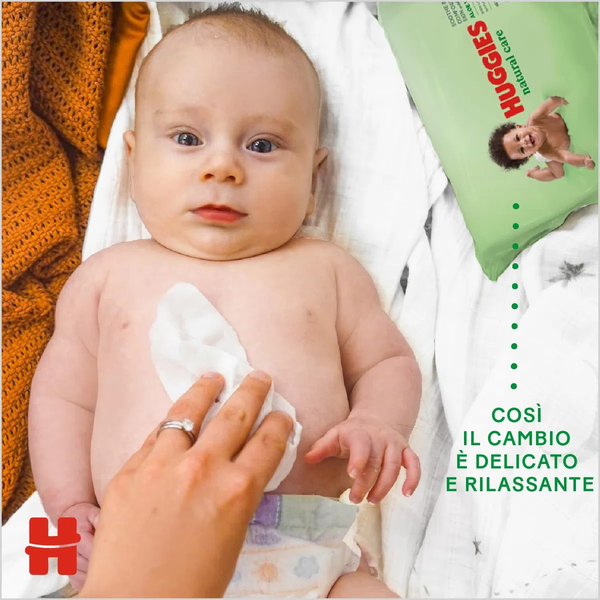 Huggies Natural Care, Salviette neonato, Dermatologicamente testate, con Aloe Vera, 70% fibre assorbenti naturali, 560 Salviette
