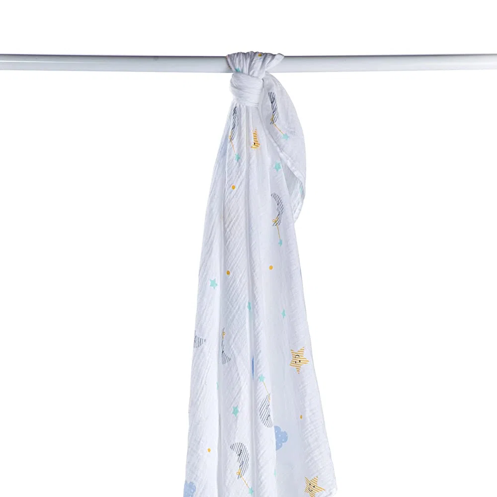 Lulujo Baby L2-LJ035 Copertina di Fasciare - Swaddling Blanket, 120 x120 cm, Multicolore (Mondo dei Sogni)
