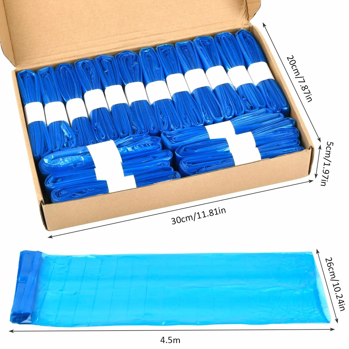 18 sacchetti di ricarica per pannolini, 4,5 m, ricarica per bidoni per pannolini, per Angelcare, Tommee Tippee, Litter Locker – blu
